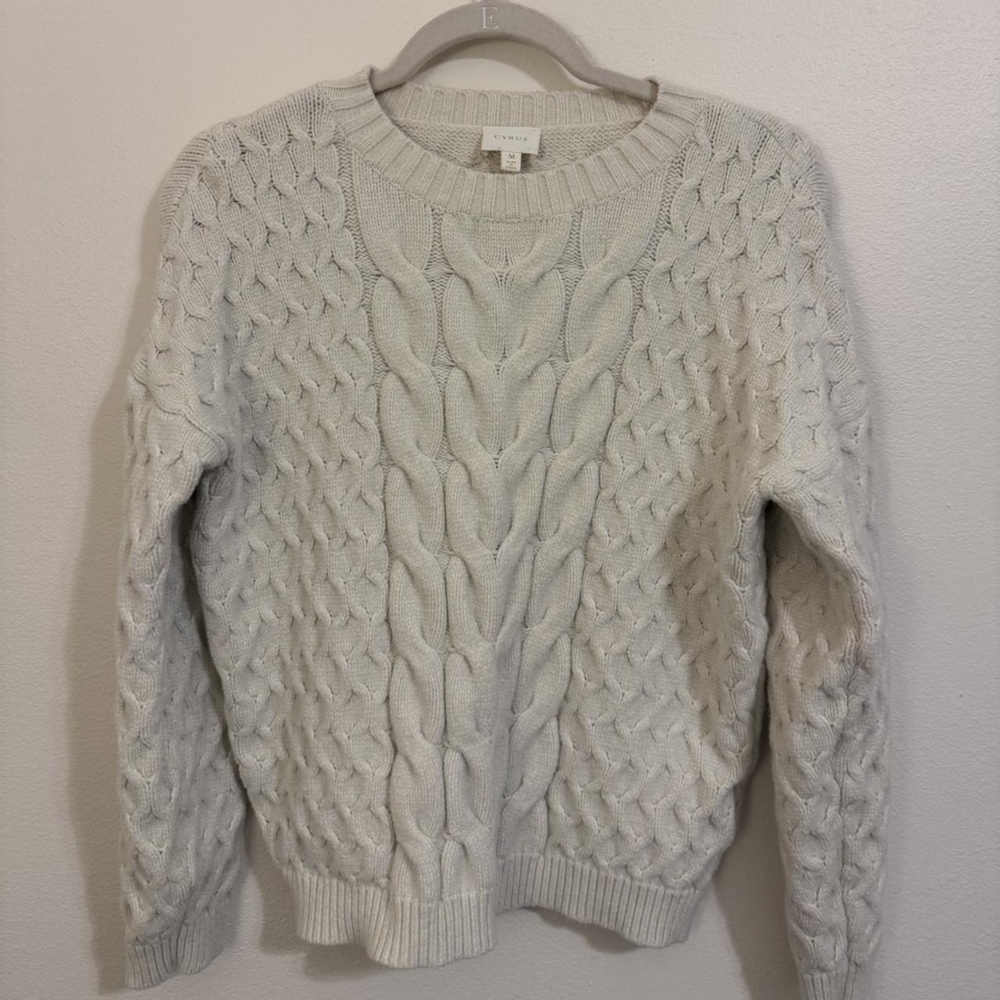 Cyrus Cable Knit Sweater - Cream